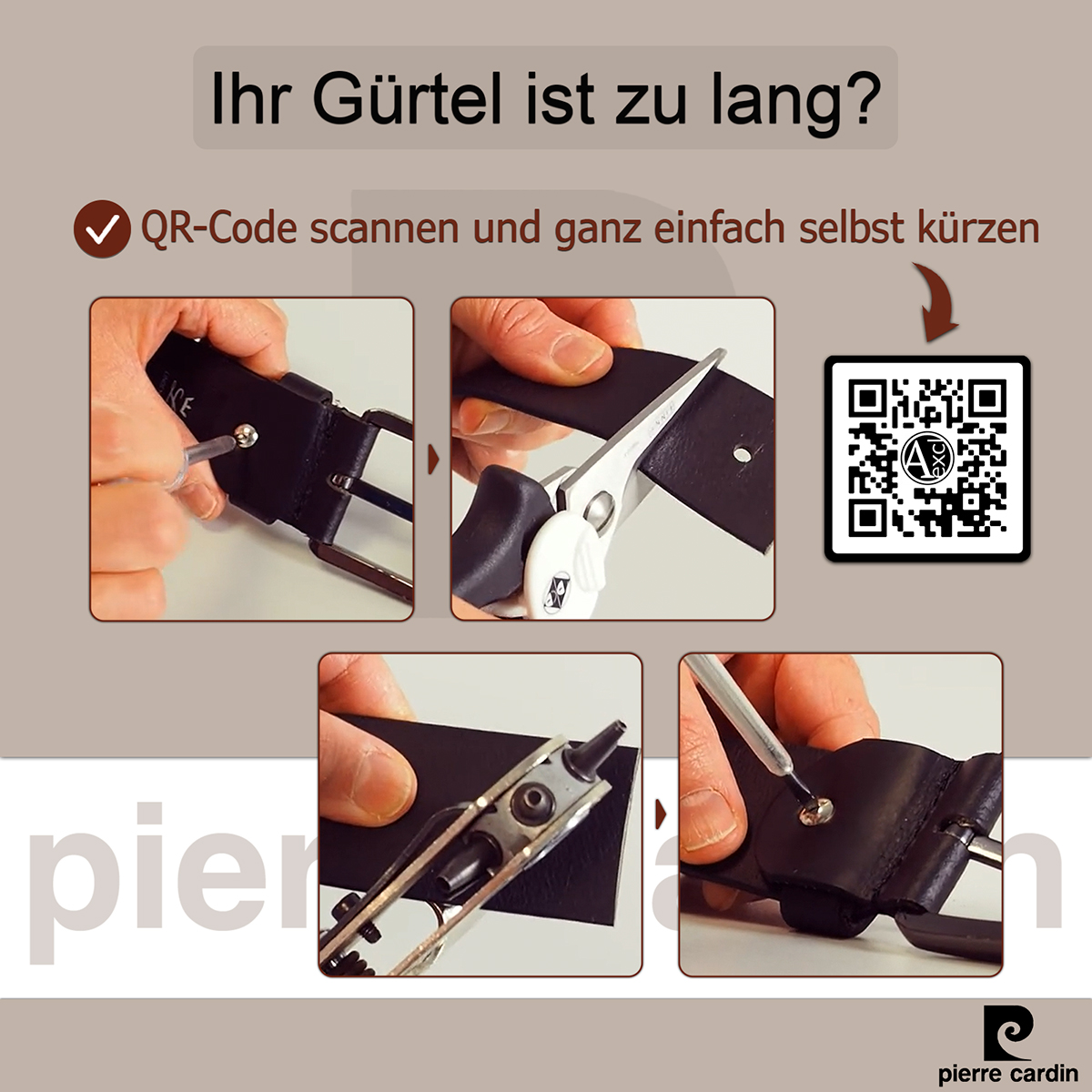 Pierre Cardin Leder-Gürtel Herren, Jeans-Gürtel Herren 40 mm breit, Gürtel Herren, Vollrindleder XL dunkelbraun