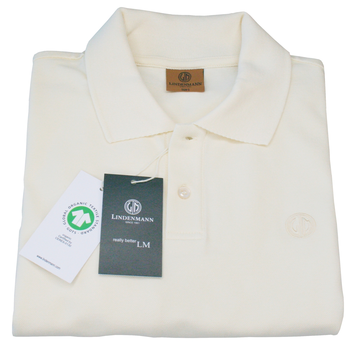 LINDENMANN Poloshirt slim fit Bio-Baumwolle Herren Beige