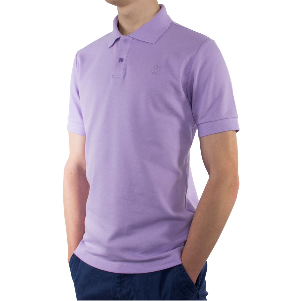 LINDENMANN Poloshirt Herren slim fit kurzarm flieder Bio Baumwolle Made in EU