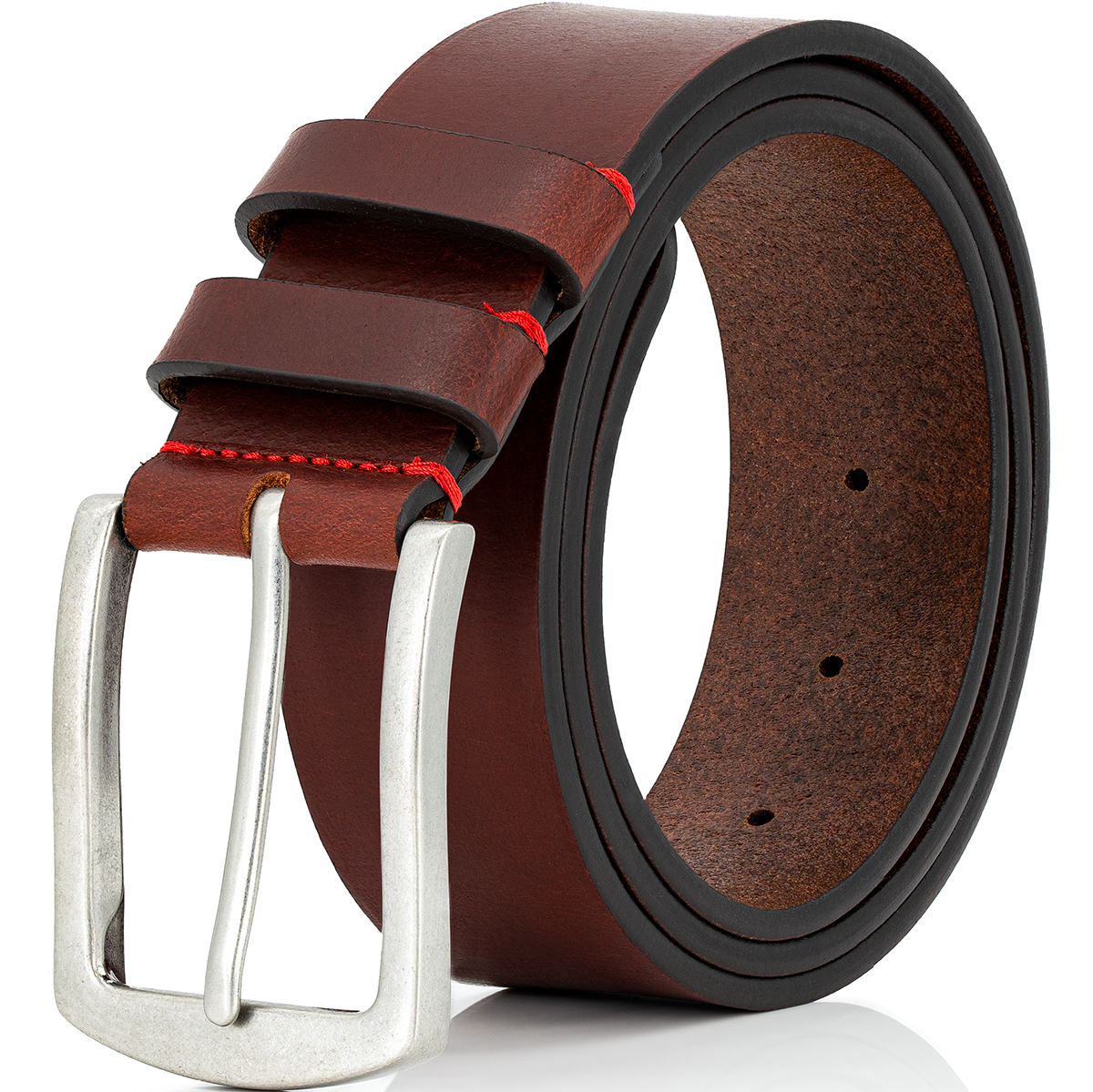lederband, gürtel, braun, metallöse, strapen, Pierre Cardin Herren Echtledergürtel Herren dunkelbraun