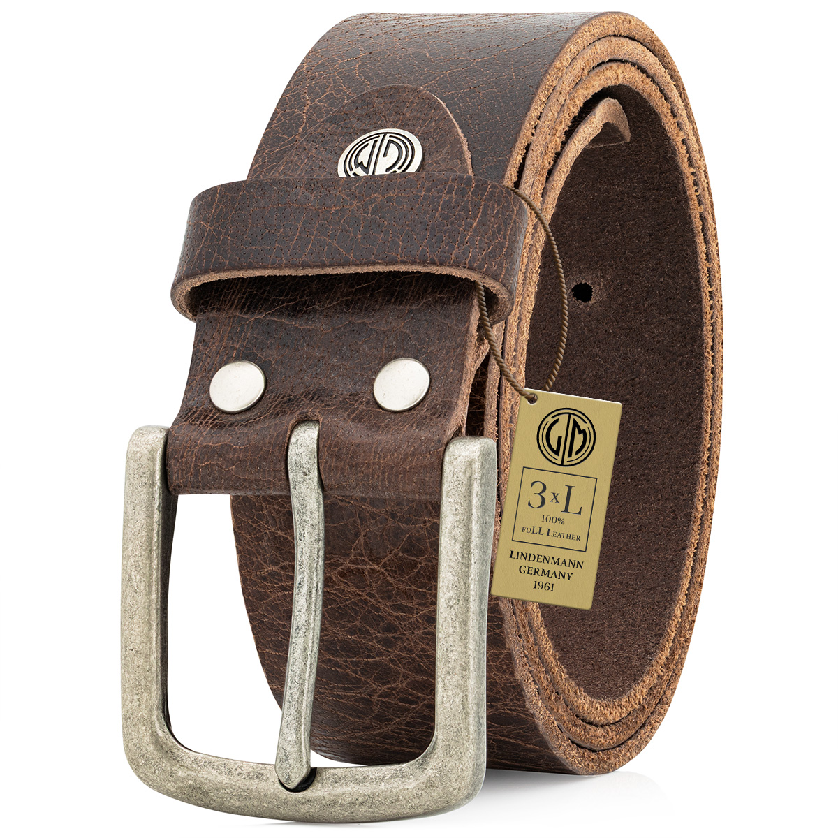 LINDENMANN Ledergürtel Herren braun