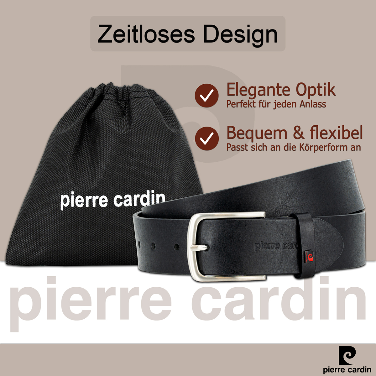 Pierre Cardin Herren-Leder-Gürtel
