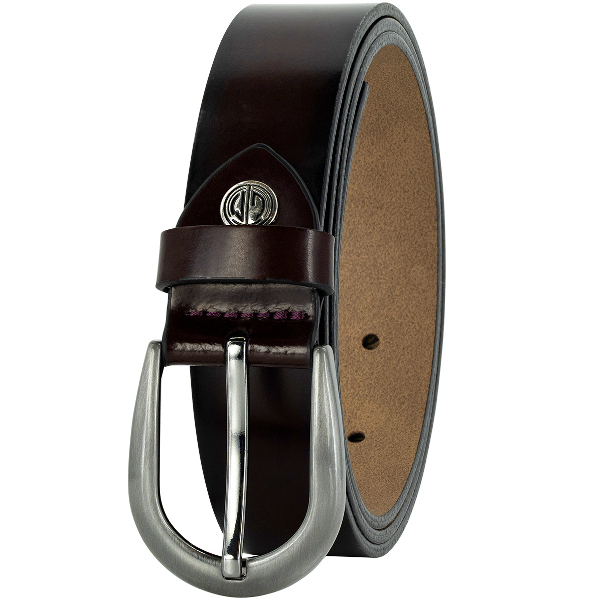 LINDENMANN Rindsleder Damengürtel Burgunderrot