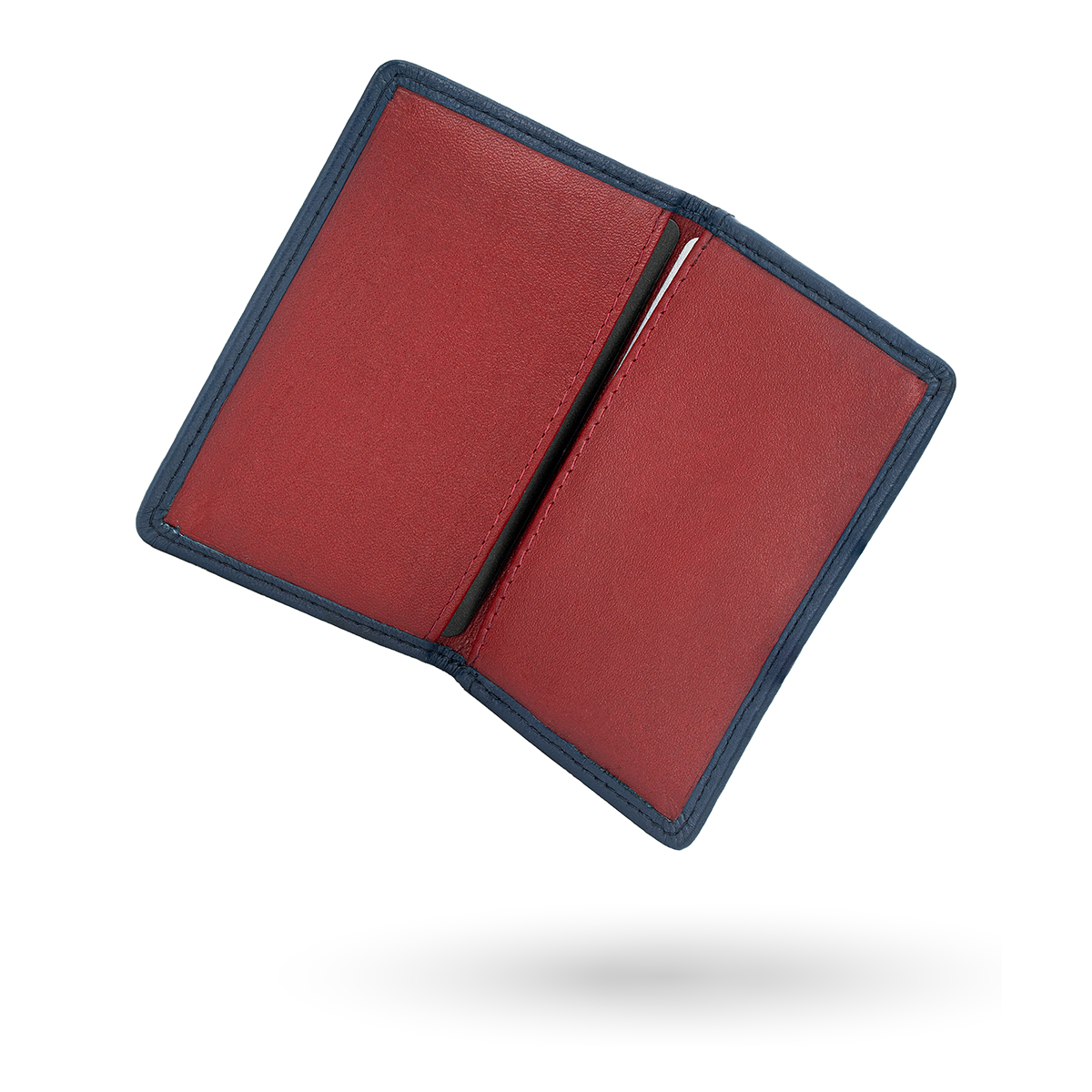 LINDENMANN Leder-Cardholder blau rot