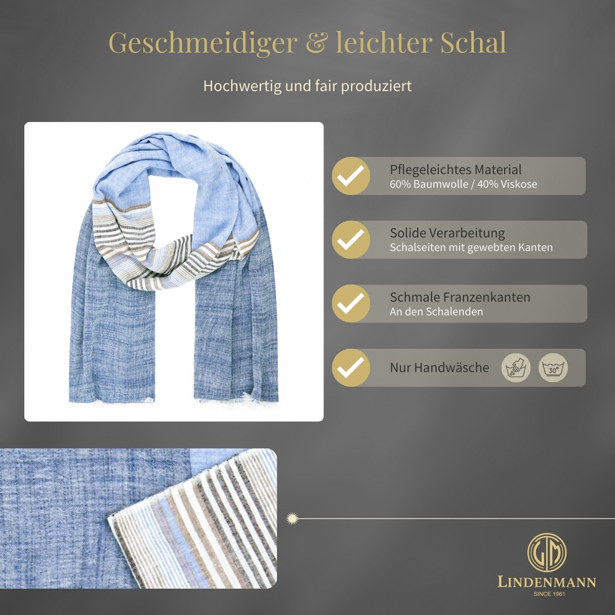 Herren Schal blau