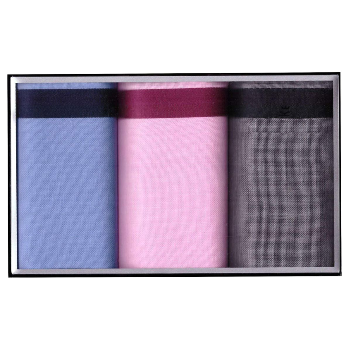 LINDENMANN Taschentücher für Herren 3-er Packung blau-pink-schwarz LINDENMANN Taschentücher für Herren 3-er Packung blau-pink-schwarz