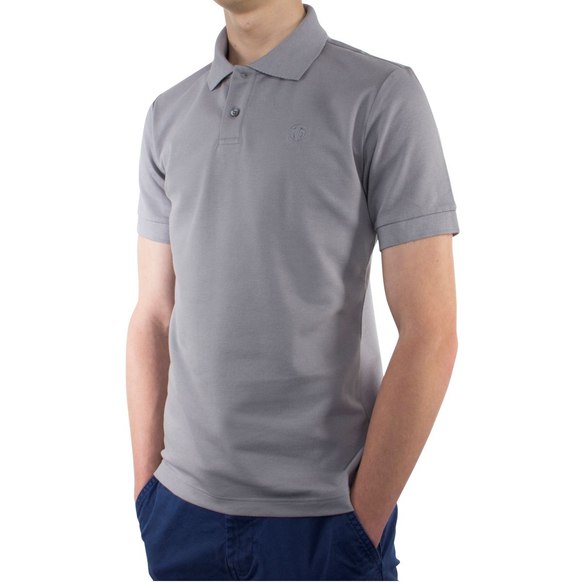 LINDENMANN Poloshirt Herren slim fit kurzarm grau Bio Baumwolle Made in EU