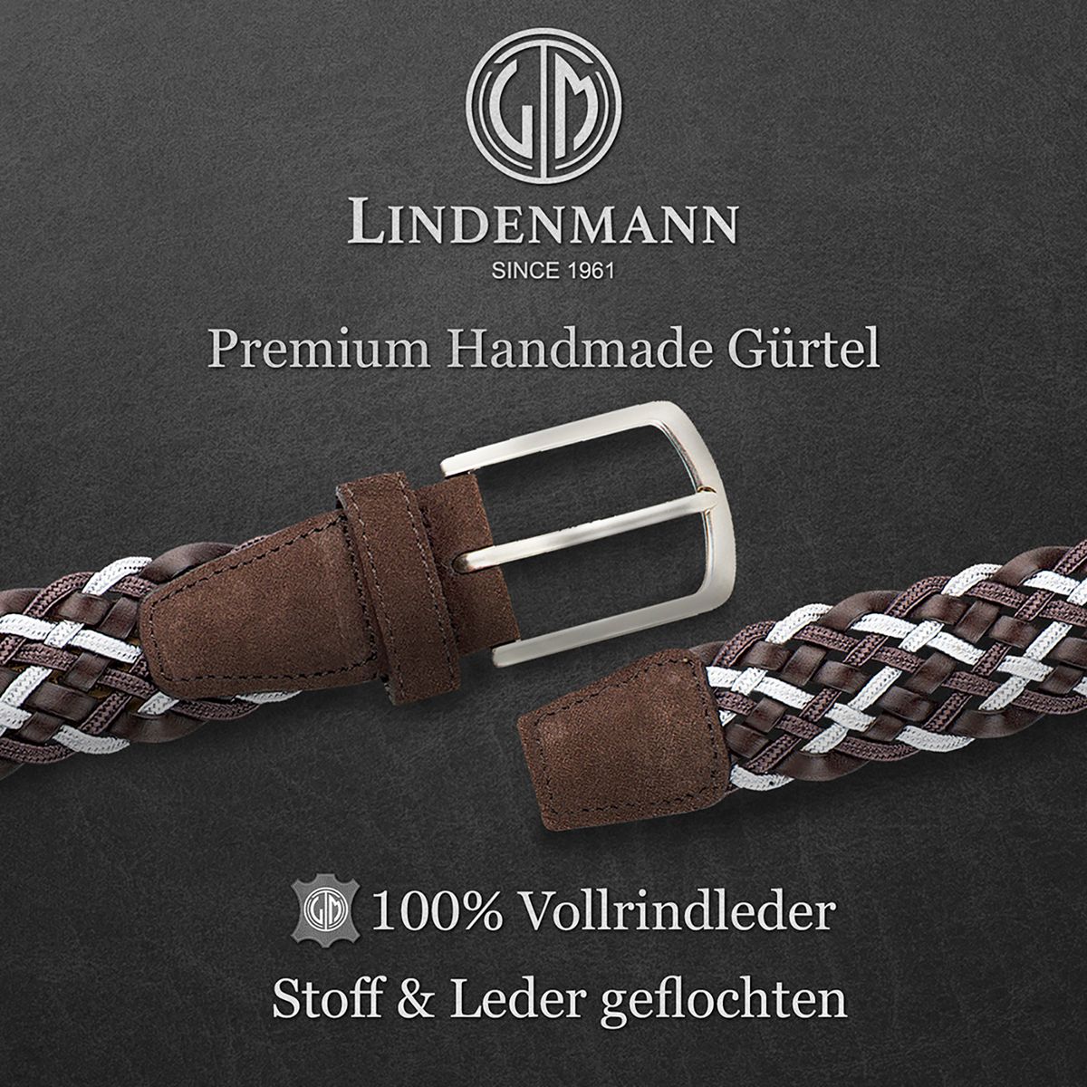 LINDENMANN Freizeitgürtel Herren braun