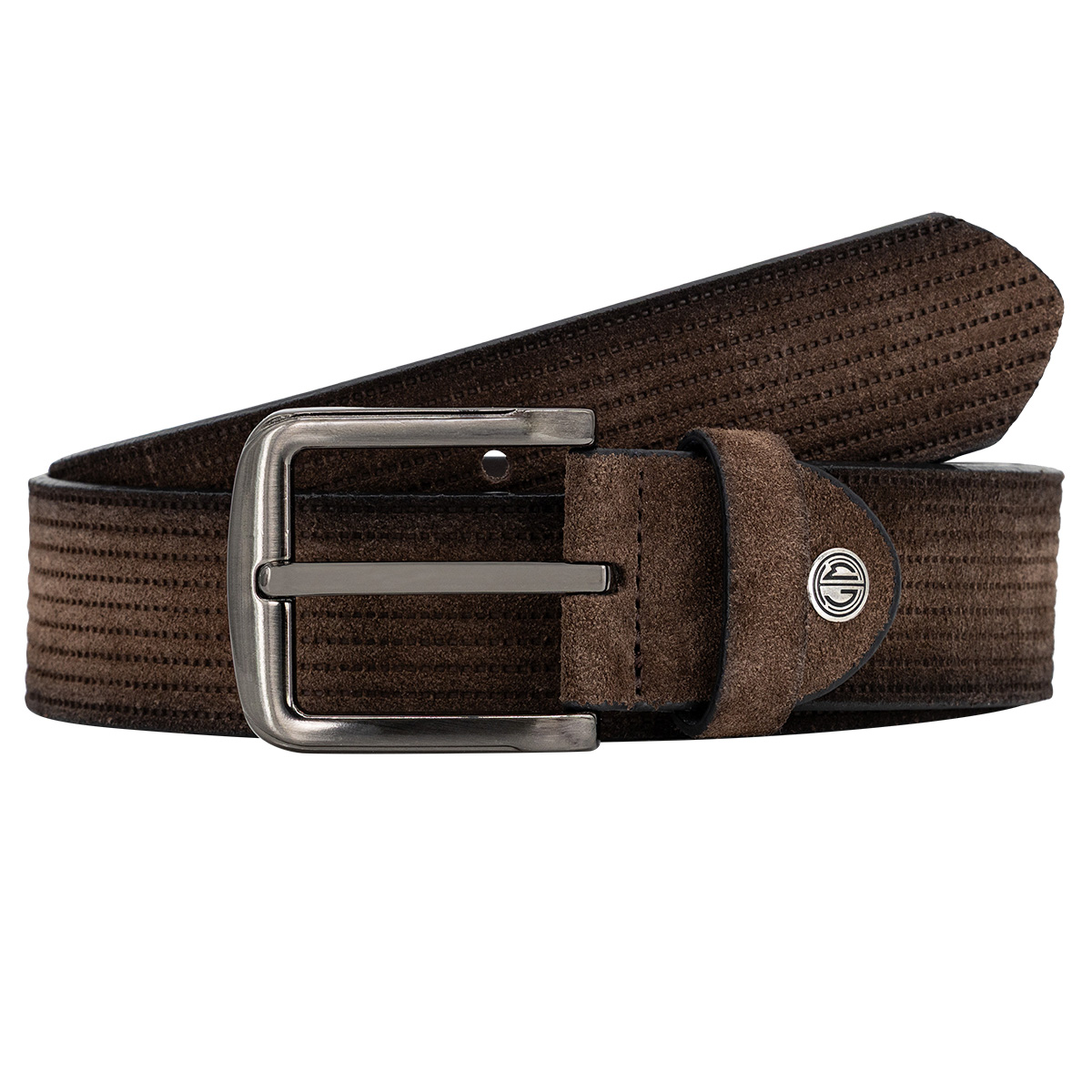 Gürtel, Braun, Webgurt, Nylonriemen, Schnalle, LINDENMANN Herren Casual Vollrindledergürtel dunkelbraun