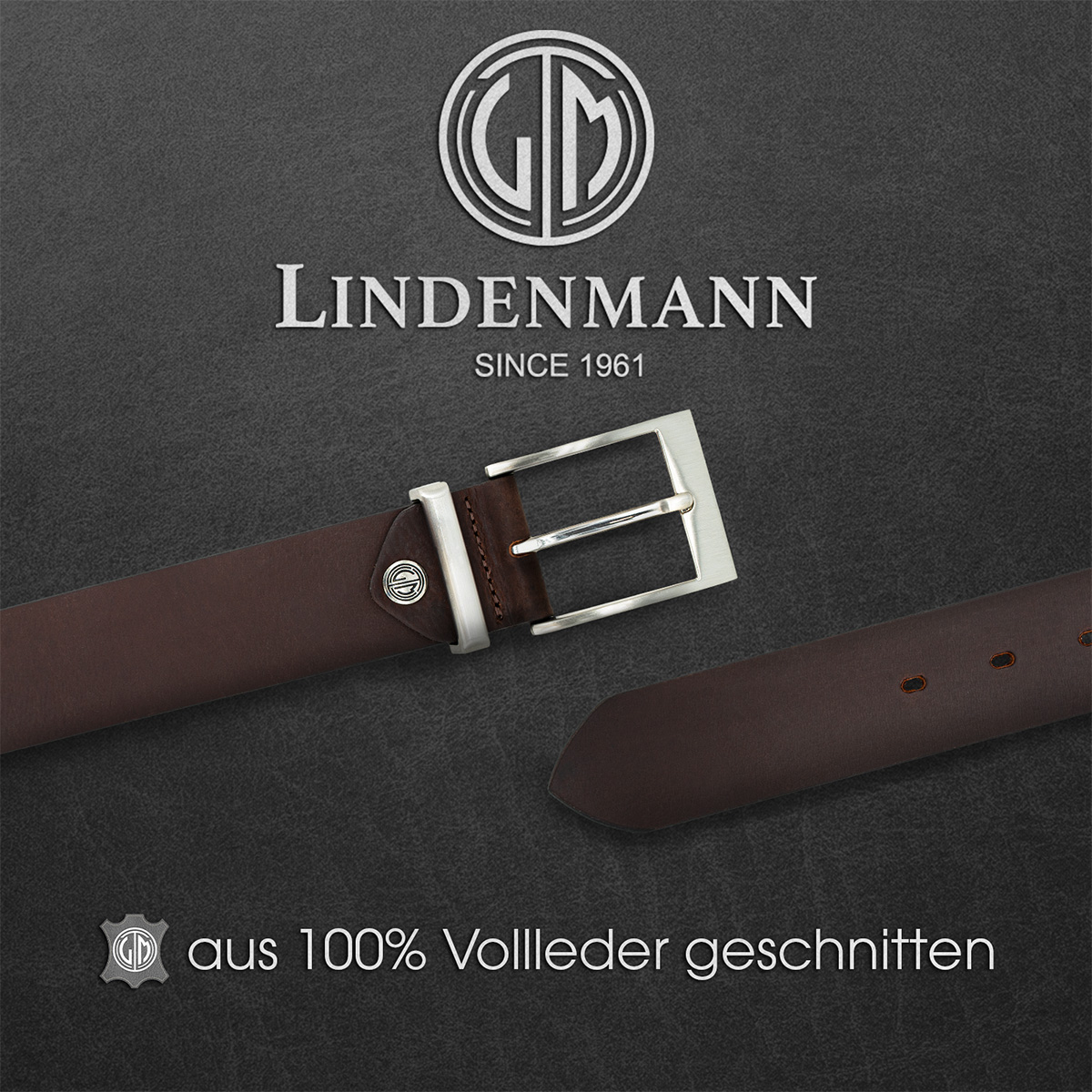 LINDENMANN Ledergürtel Herren braun