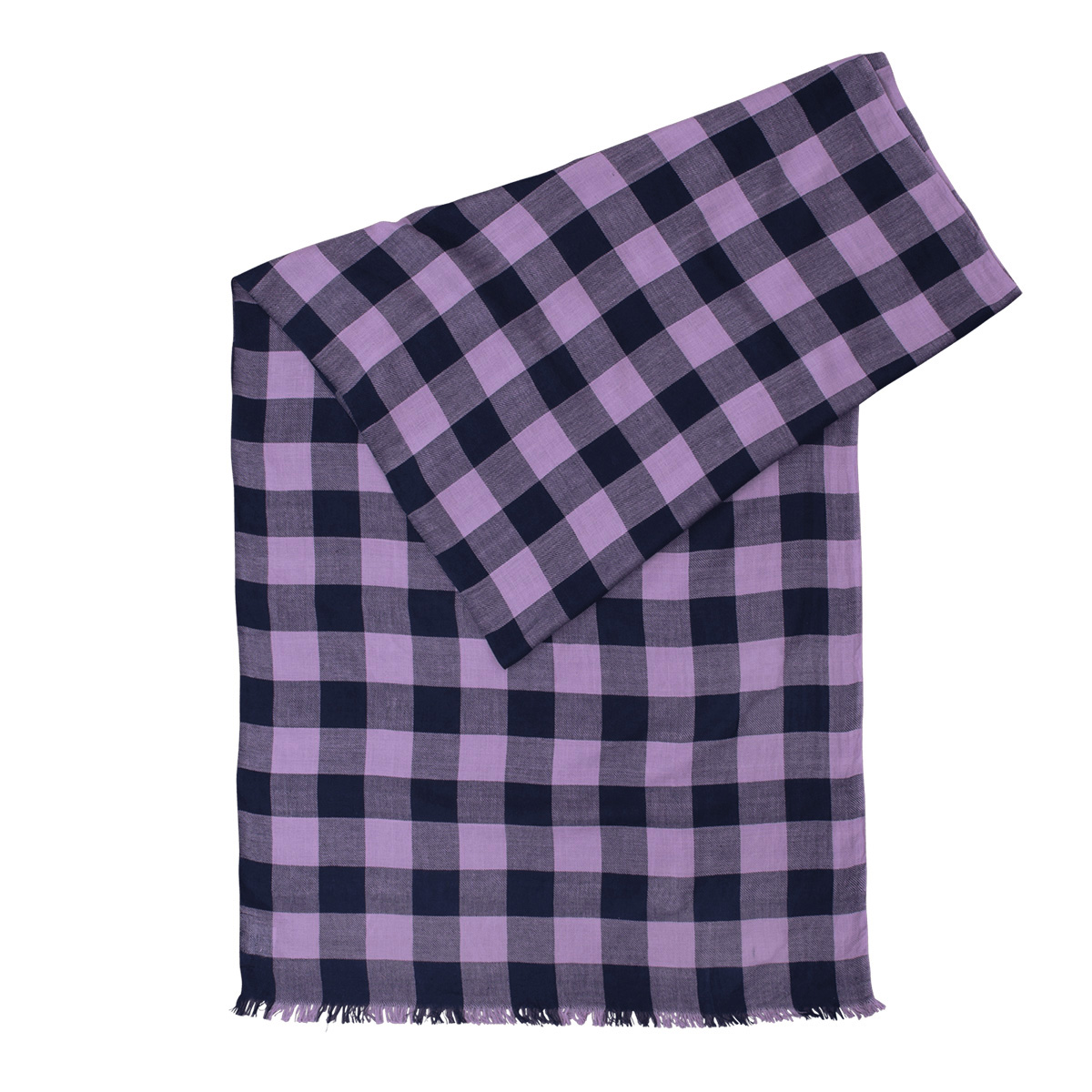 LINDENMANN Schal Damen schwarz lila kariert