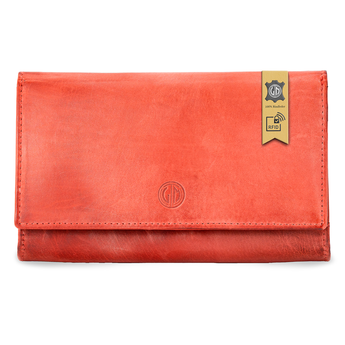 LINDENMANN Damen Leder Geldbeutel rot LINDENMANN Damen Leder Portemonnaie rot