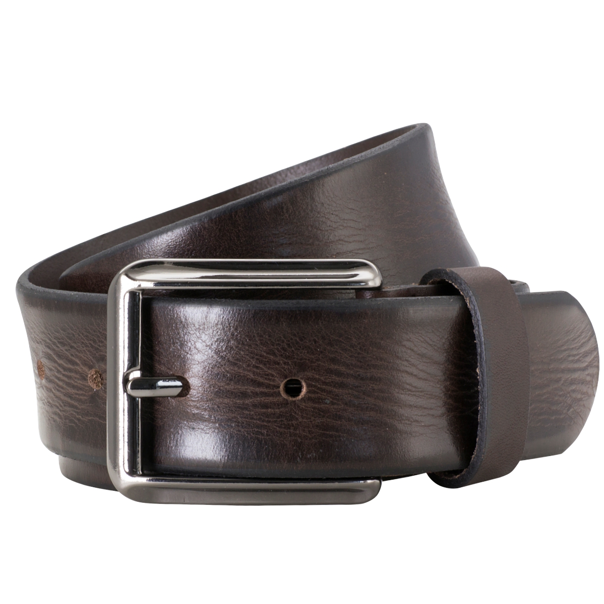 LINDENMANN Leder-Gürtel Herren 40 mm Vollrind dunkelbraun