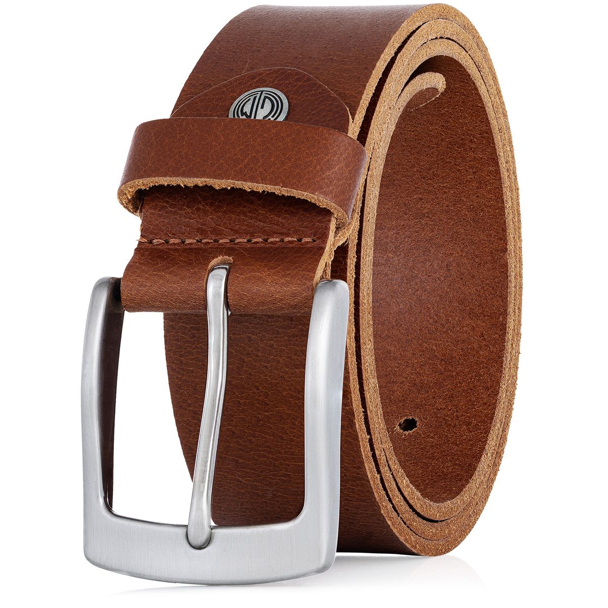 Zubehor, Gürtel, Leinwand, Schnalle, Klebeband, LINDENMANN Herren Büffelledergürtel aus 100% Echtleder cognac