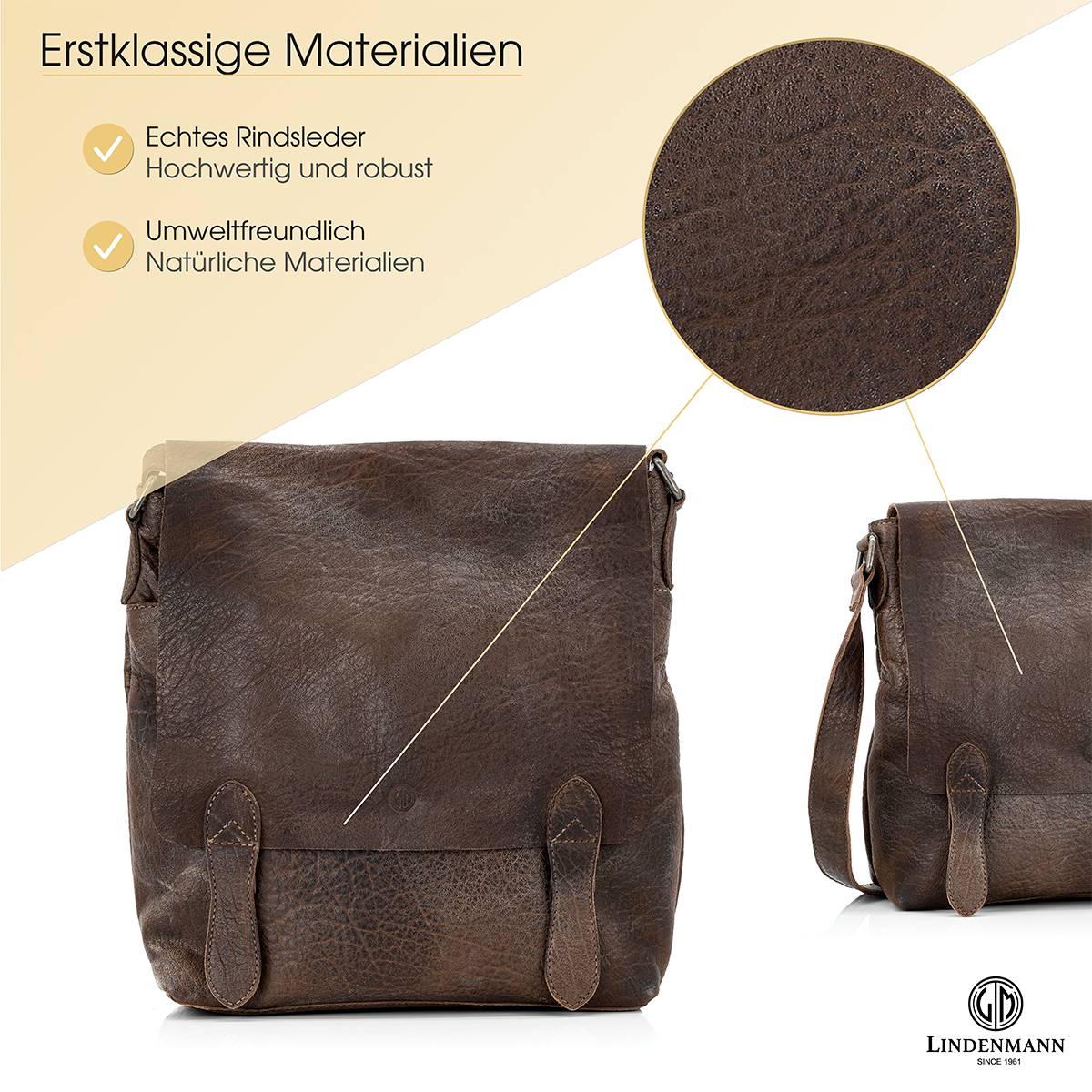 Lindenmann Ledertasche braun