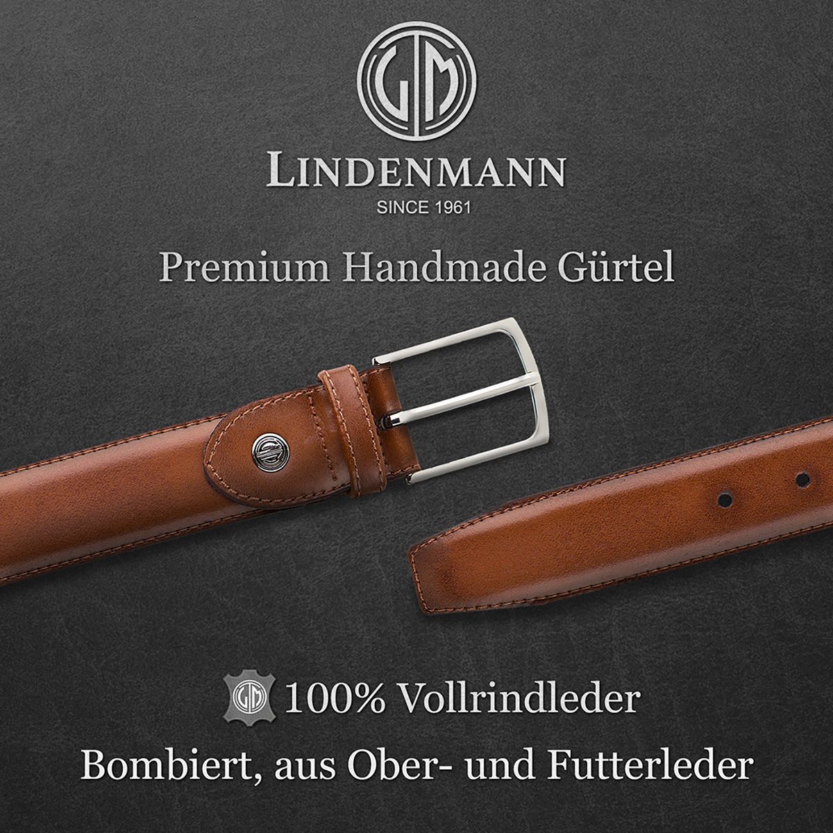 LINDENMANN Herrengürtel Anzug braun