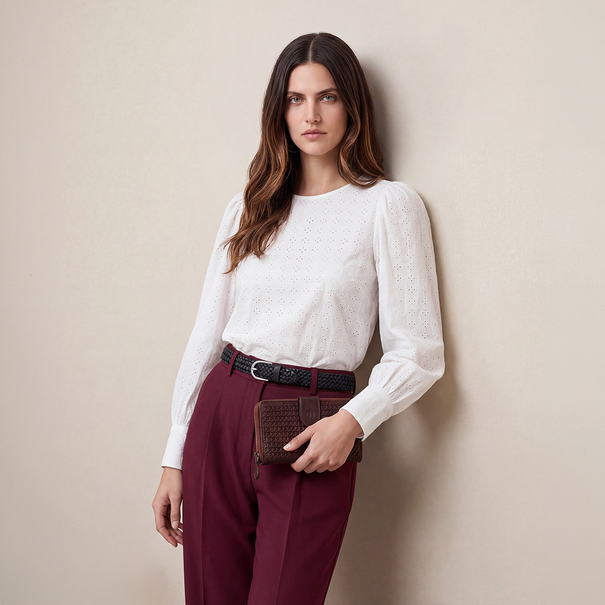 LINDENMANN Vollrindleder Damenlederflechtgürtel Tiefschwarz