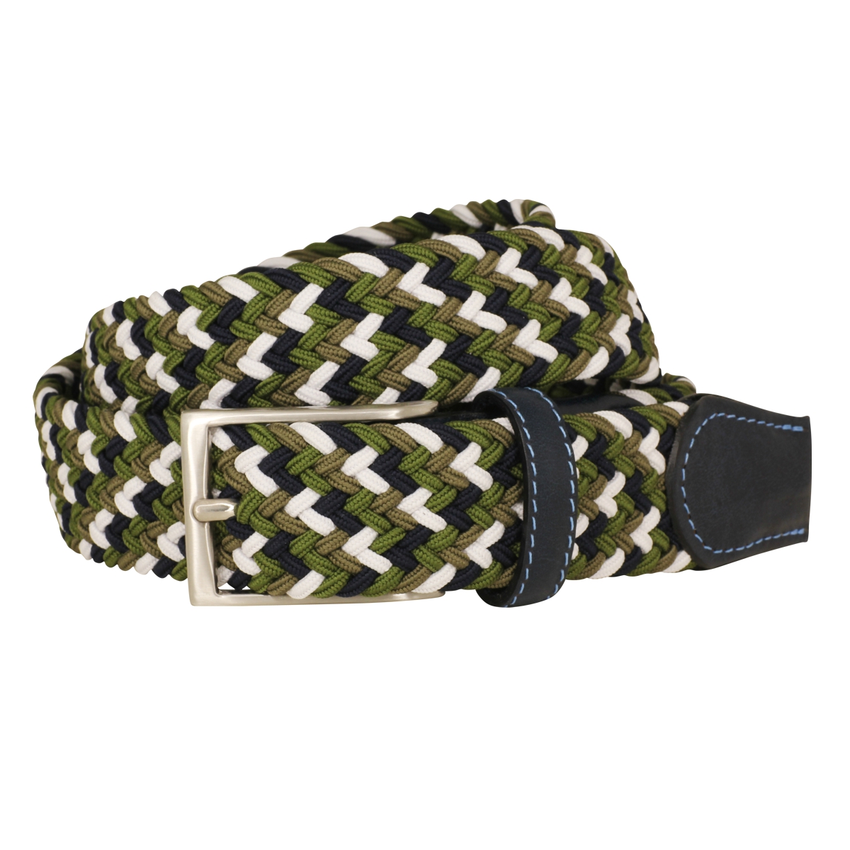 LINDENMANN Textil-Gürtel Herren 32 mm olive-weiss-marine