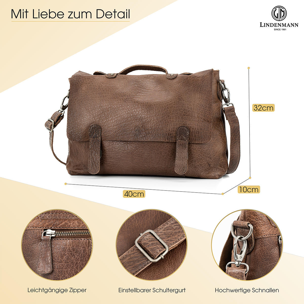 Lindenmann Ledertasche braun