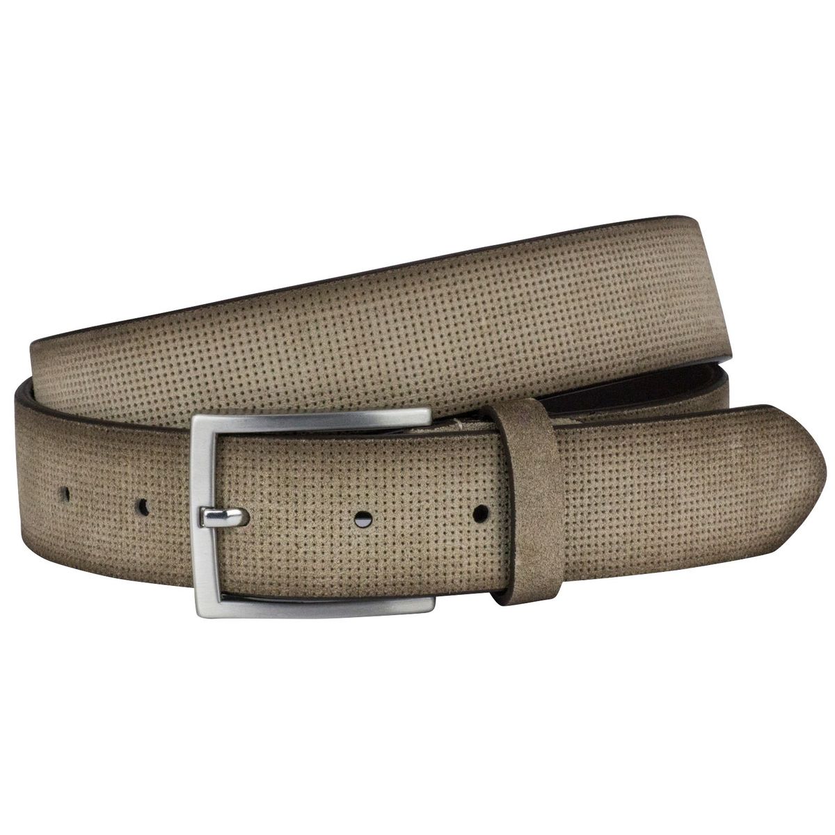 LINDENMANN Veloursledergürtel Herren 35 mm beige