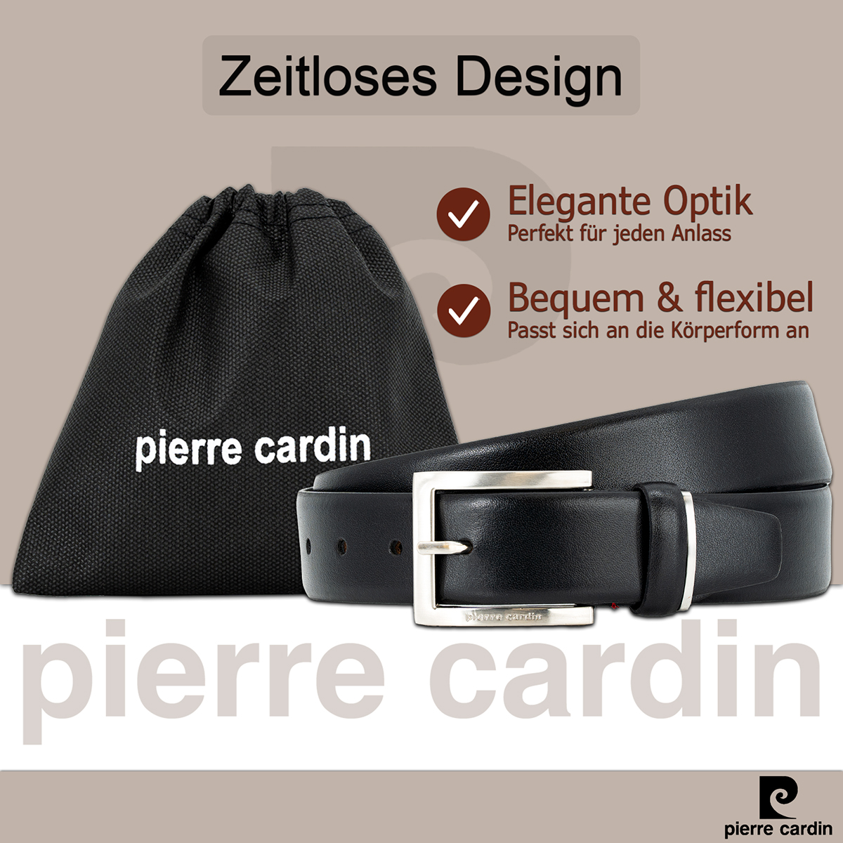 Pierre Cardin Herren-Leder-Gürtel