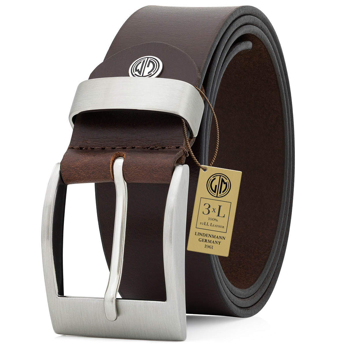 LINDENMANN Ledergürtel Herren braun