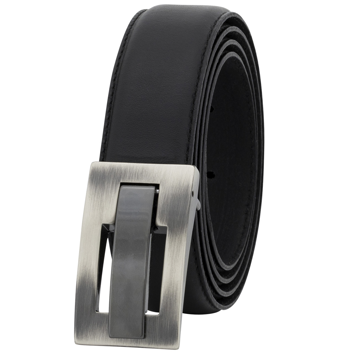 LINDENMANN Herrengürtel aus 100% Vollrindleder mit Koppelschließe schwarz