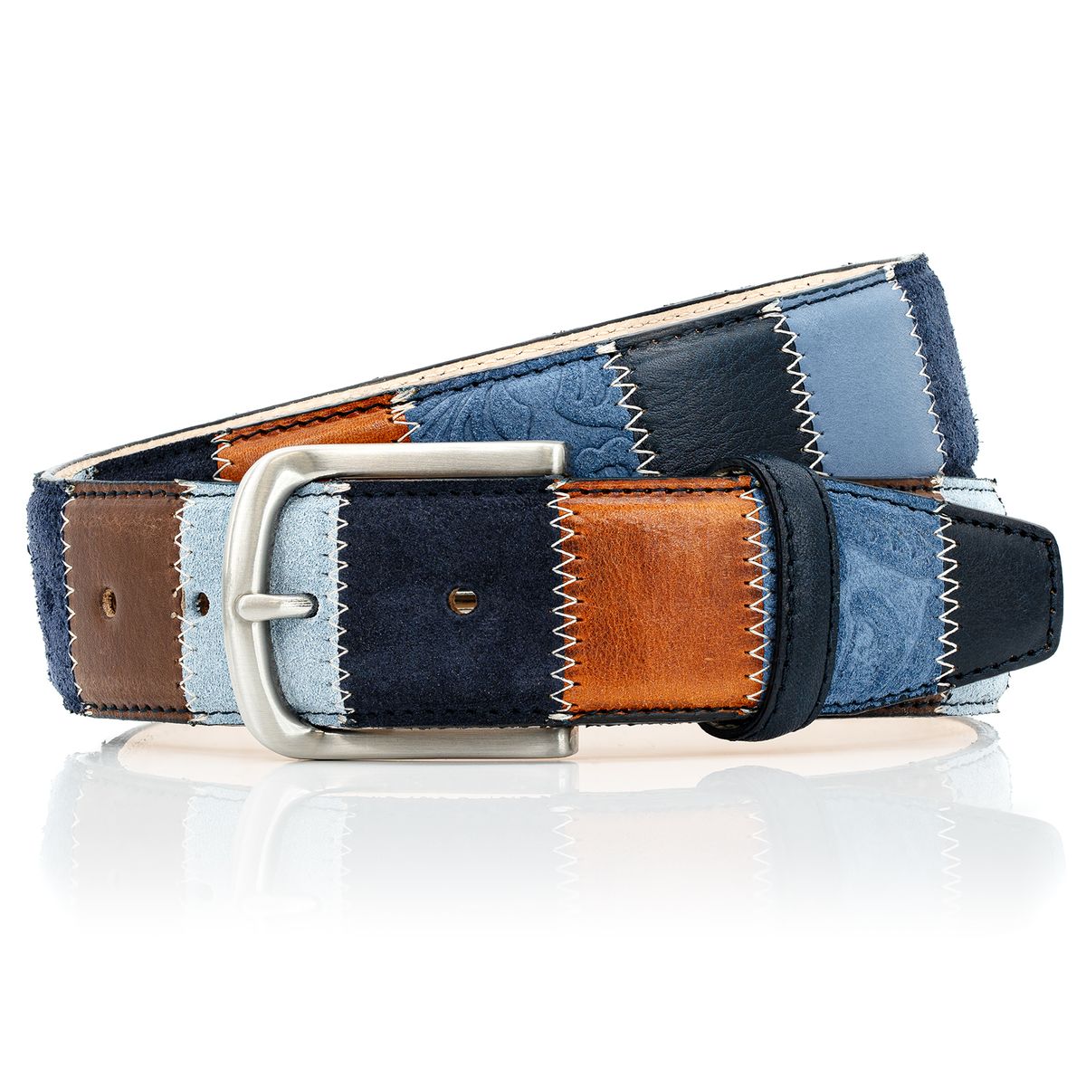 LINDENMANN Herrengürtel Jeans blau