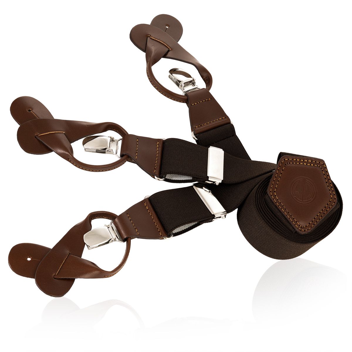 LINDENMANN Hosenträger Herren Handcrafted Y-Form dunkelbraun