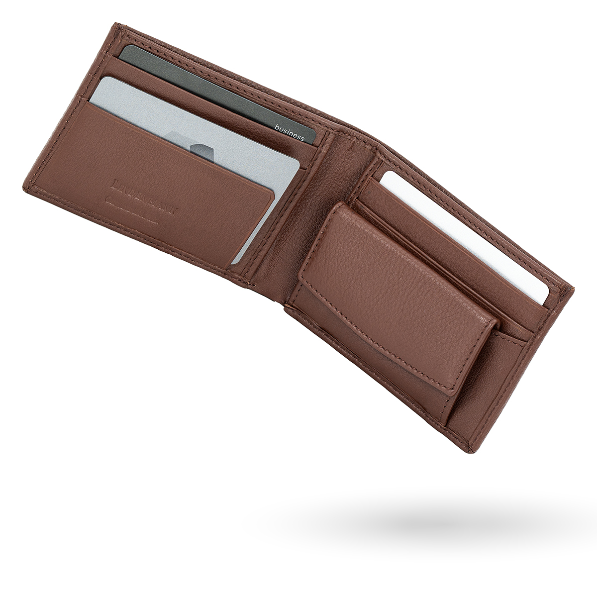 LINDENMANN Herren Leder Portemonnaie braun