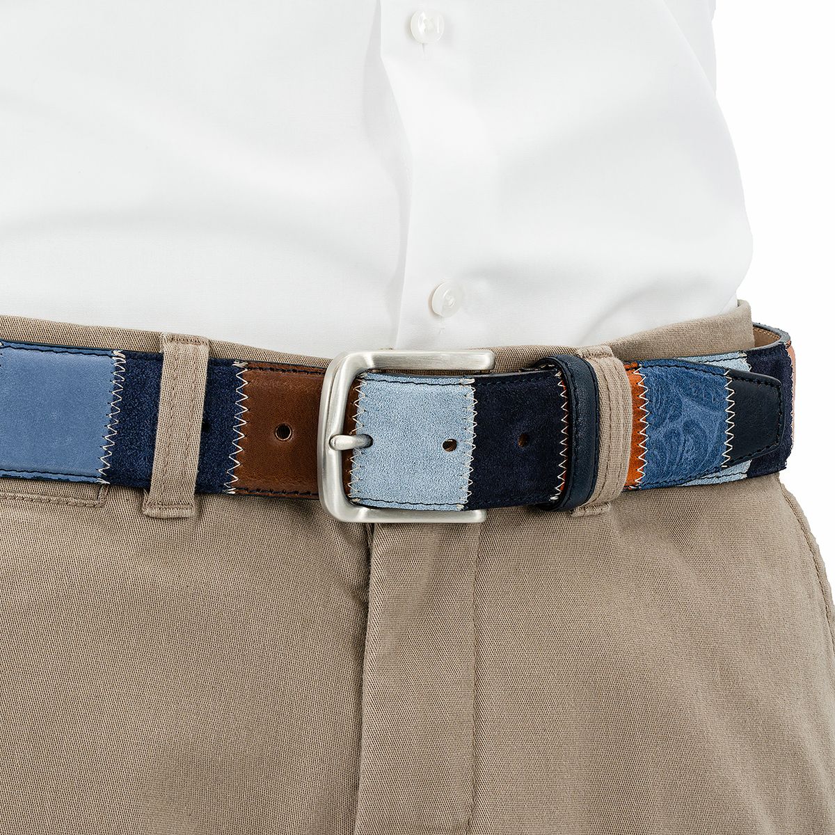 LINDENMANN Herrengürtel Jeans blau