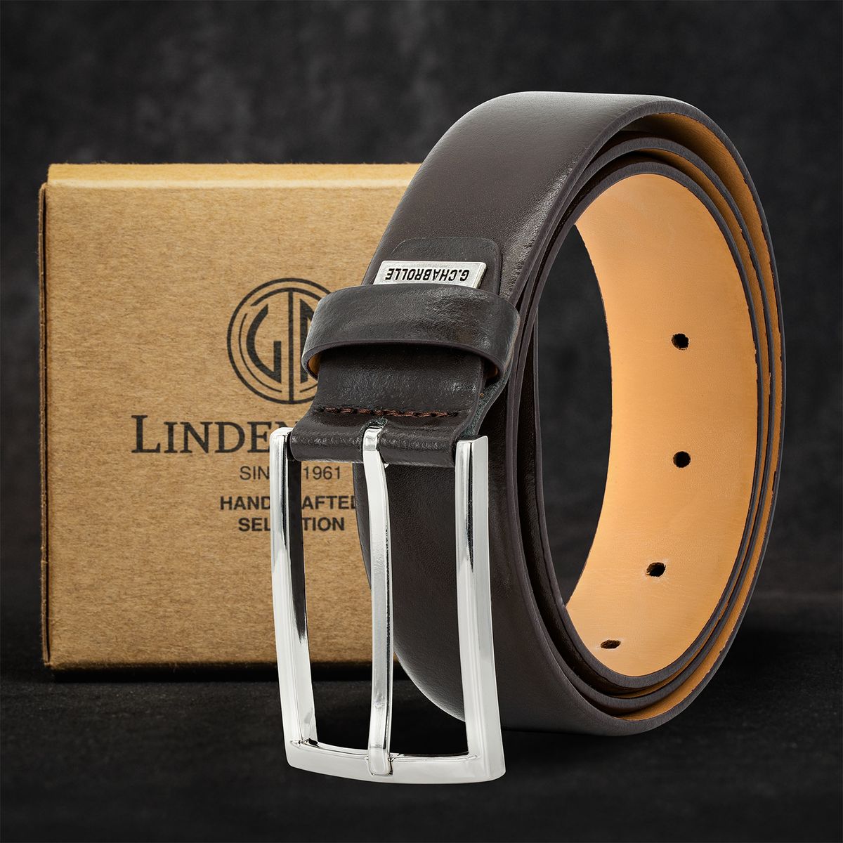 LINDENMANN Premium Ledergürtel braun