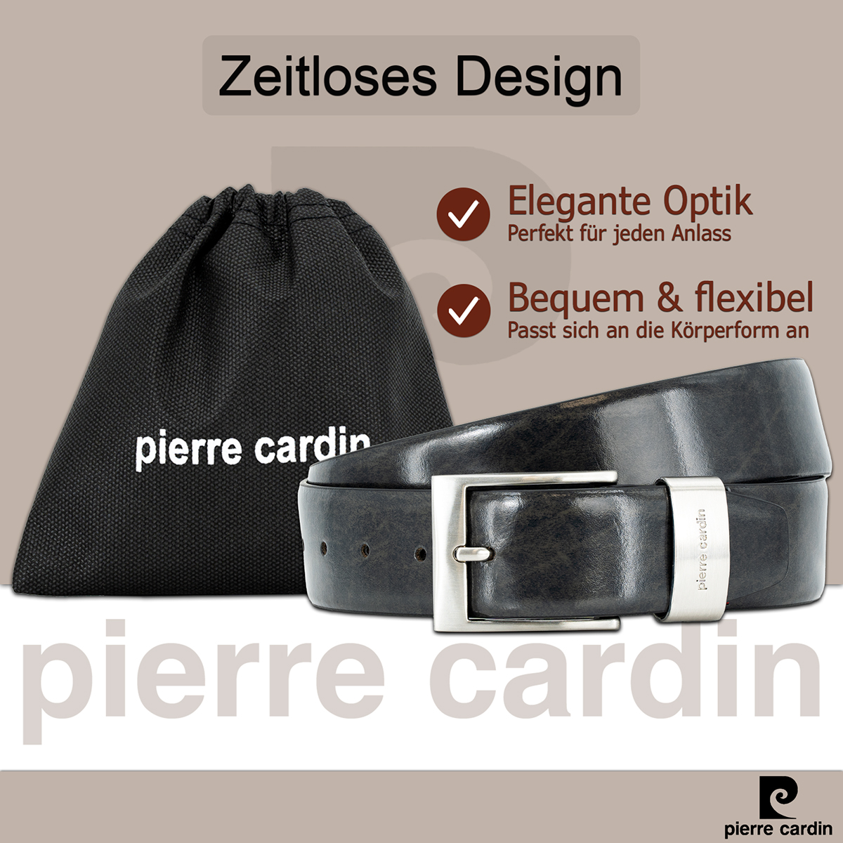 Pierre Cardin Herren-Leder-Gürtel