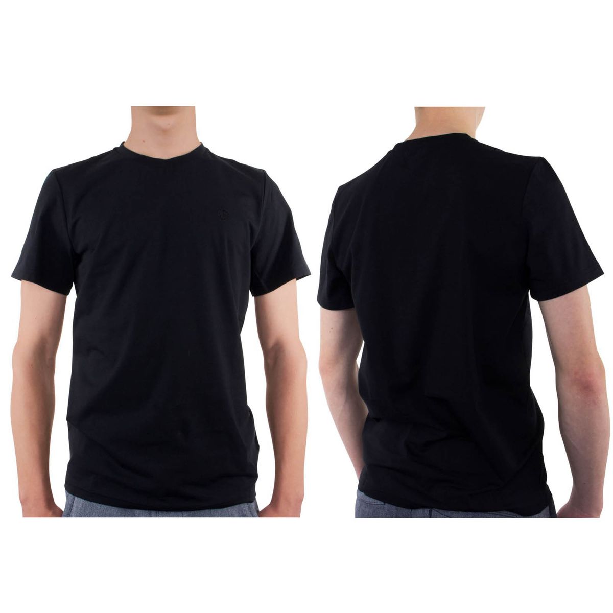 LINDENMANN T-Shirt Rundhalsausschnitt Bio-Baumwolle Herren Schwarz