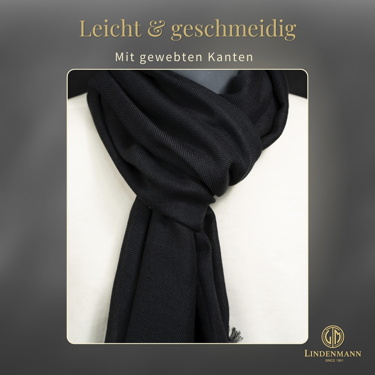 Herren Schal schwarz