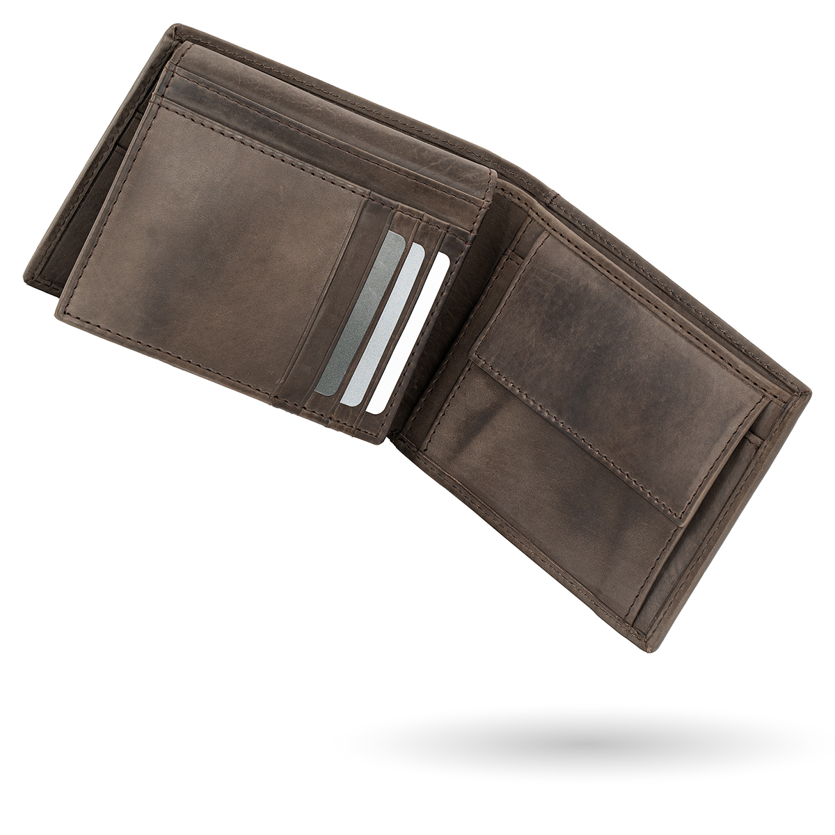 LINDENMANN Herren Leder Portemonnaie braun