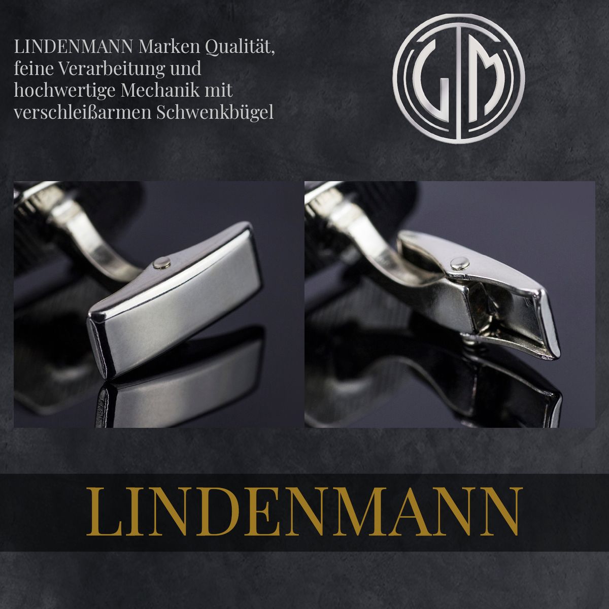 LINDENMANN Manschettenknöpfe Herren Business Hochzeit