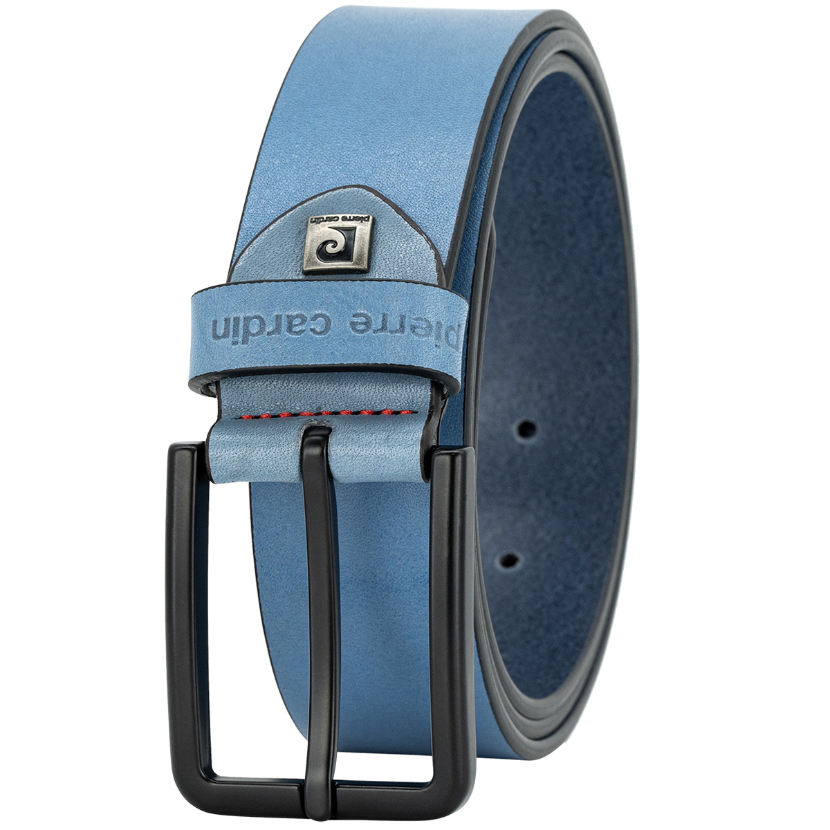 PIERRE CARDIN Vollrindledergürtel Herren Himmelblau PIERRE CARDIN Vollrindleder Herrengürtel Himmelblau