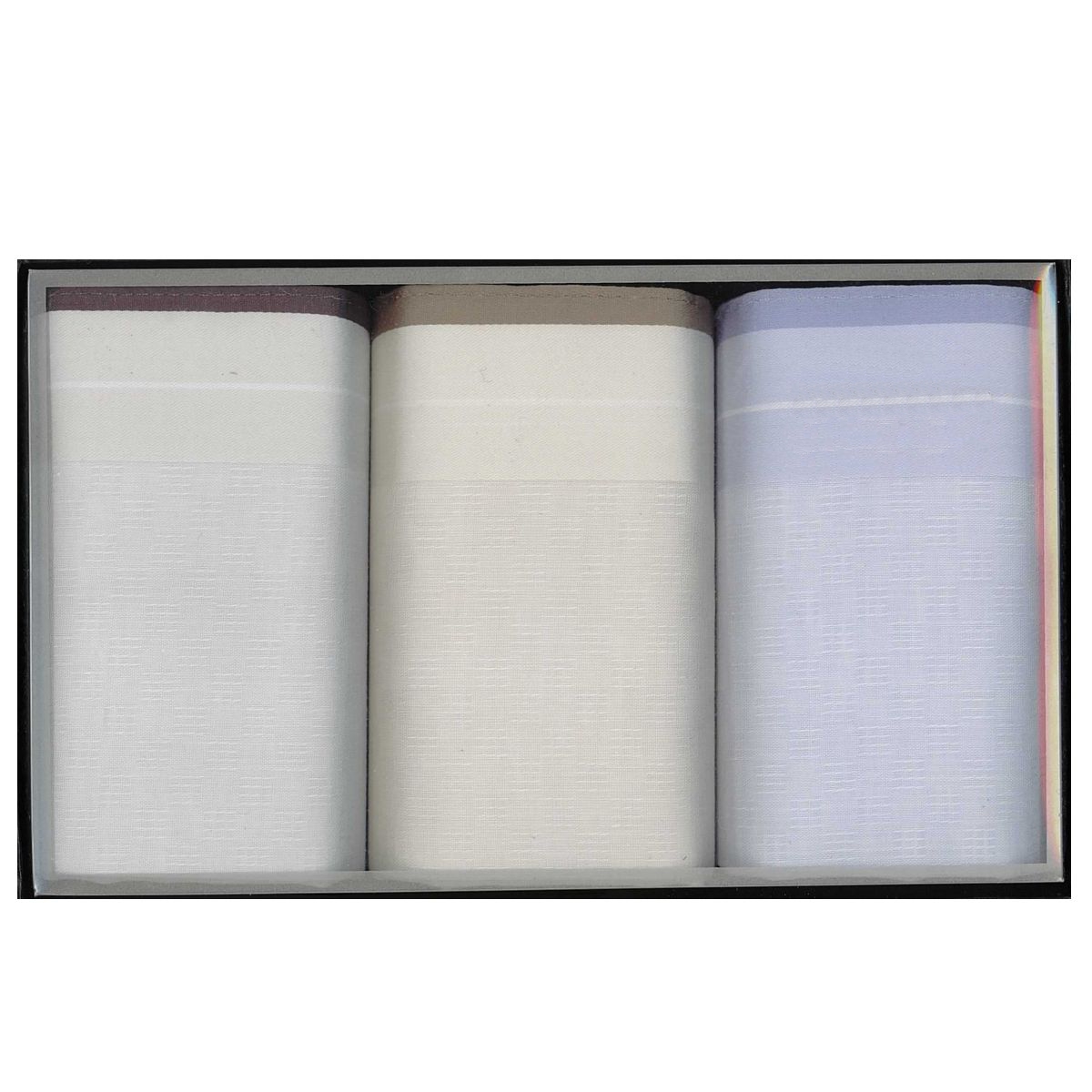 LINDENMANN Taschentücher für Herren 3-er Packung grau-beige-blau LINDENMANN Taschentücher für Herren 3-er Packung grau-beige-blau