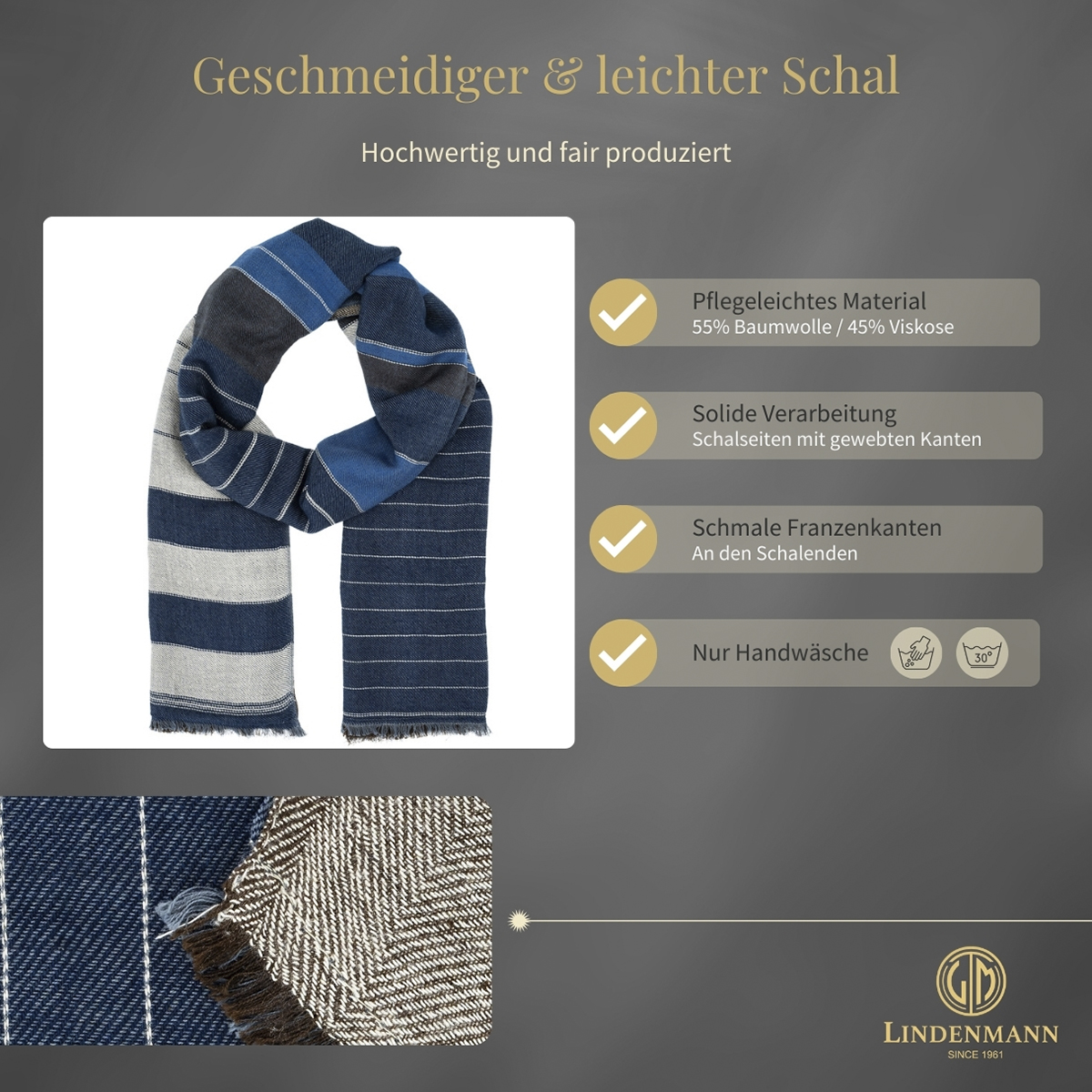 Herren Schal blau