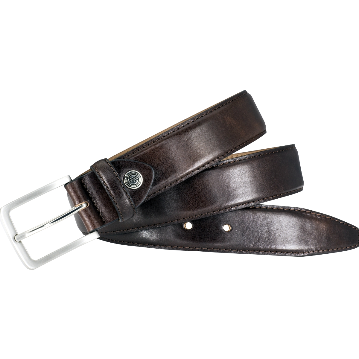 Gürtel, Leder, Braun, Metallöse, Dünn,