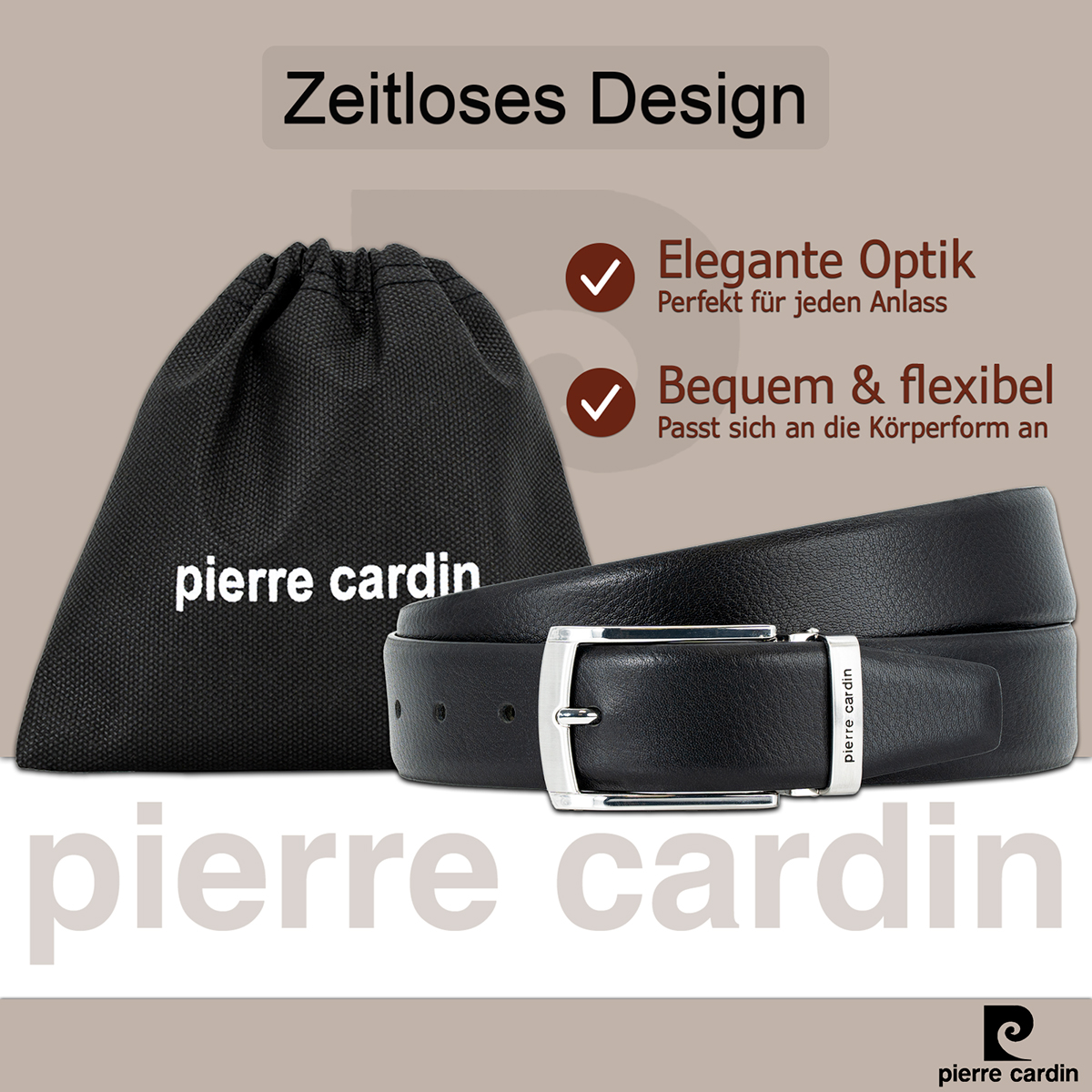 Pierre Cardin Herren-Leder-Gürtel