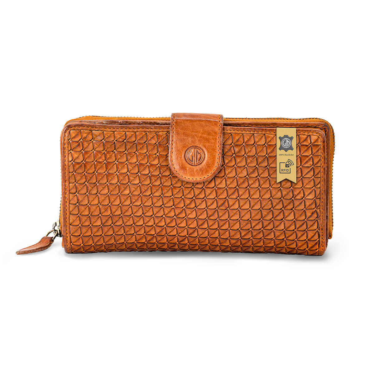 LINDENMANN Damen Leder Portemonnaie cognac