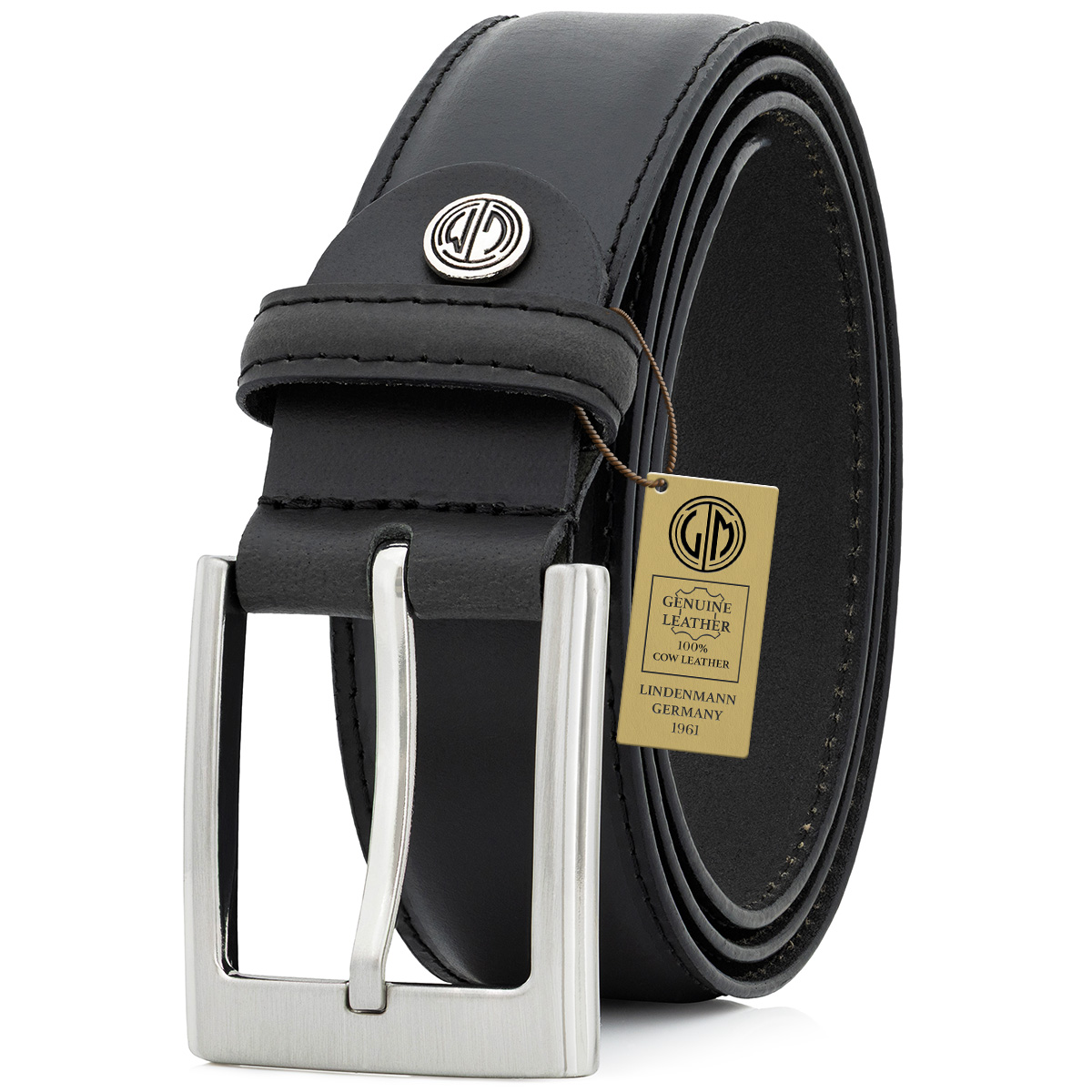 LINDENMANN Ledergürtel schwarz