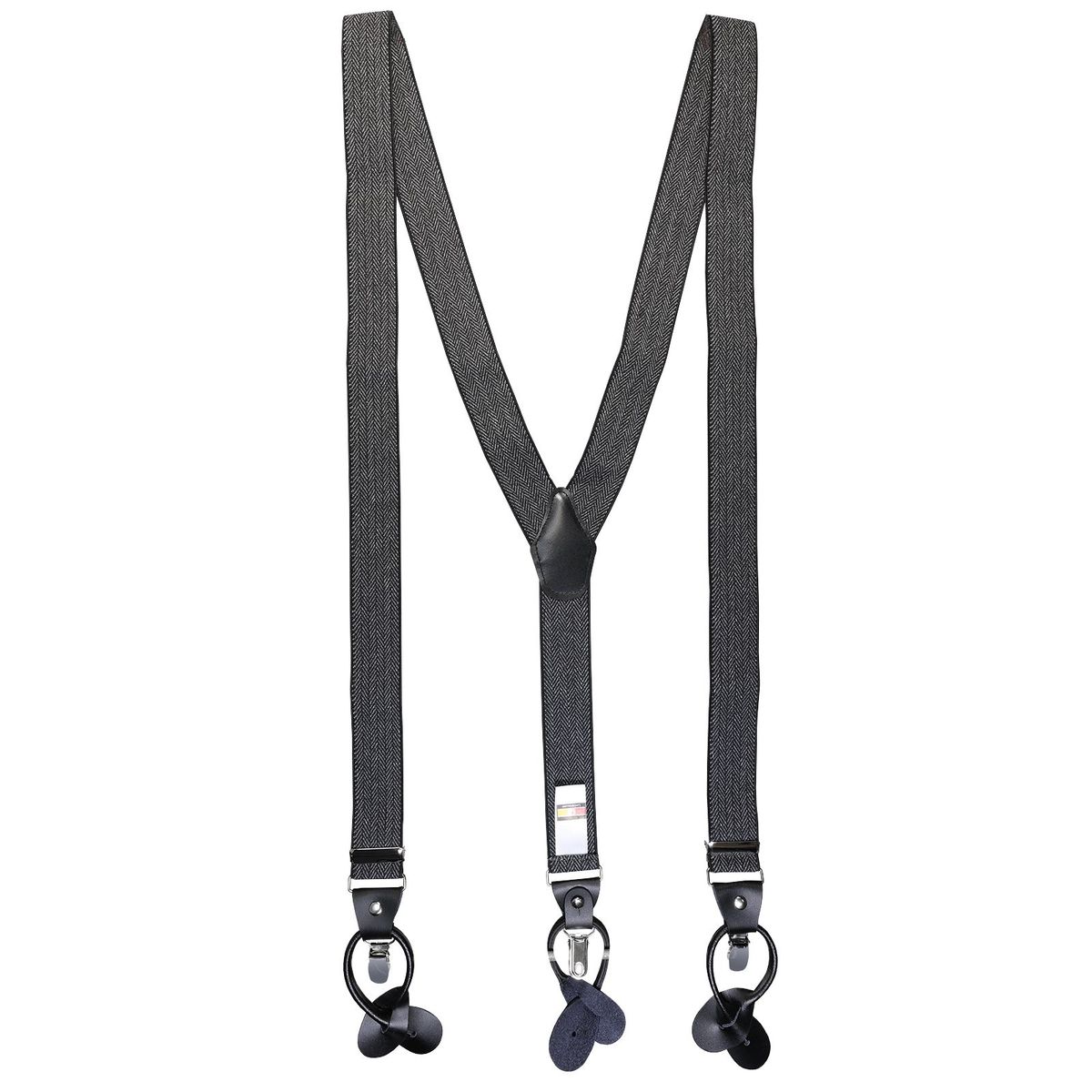 LINDENMANN Hosenträger Herren schwarz Länge 120 cm Y-Form mit dunklen Clipsen