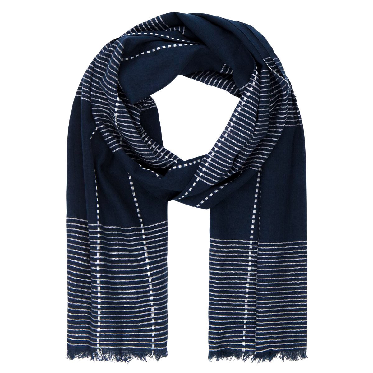 LINDENMANN Schal Herren blau 100% BIO-Baumwolle Herren Schal blau 100% BIO-Baumwolle