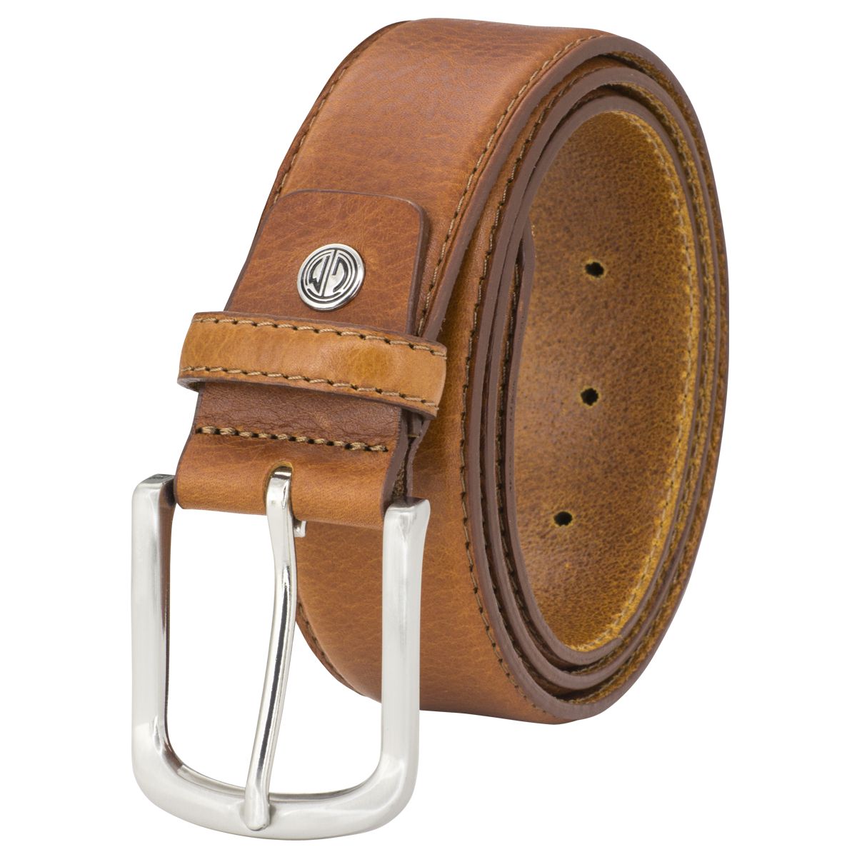 LINDENMANN Ledergürtel Herren, cognac 40 mm Vollrindleder Jeansgürtel