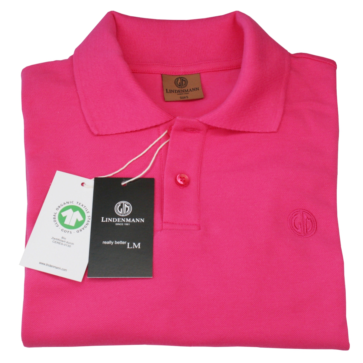 LINDENMANN Poloshirt Bio-Baumwolle Herren Pink