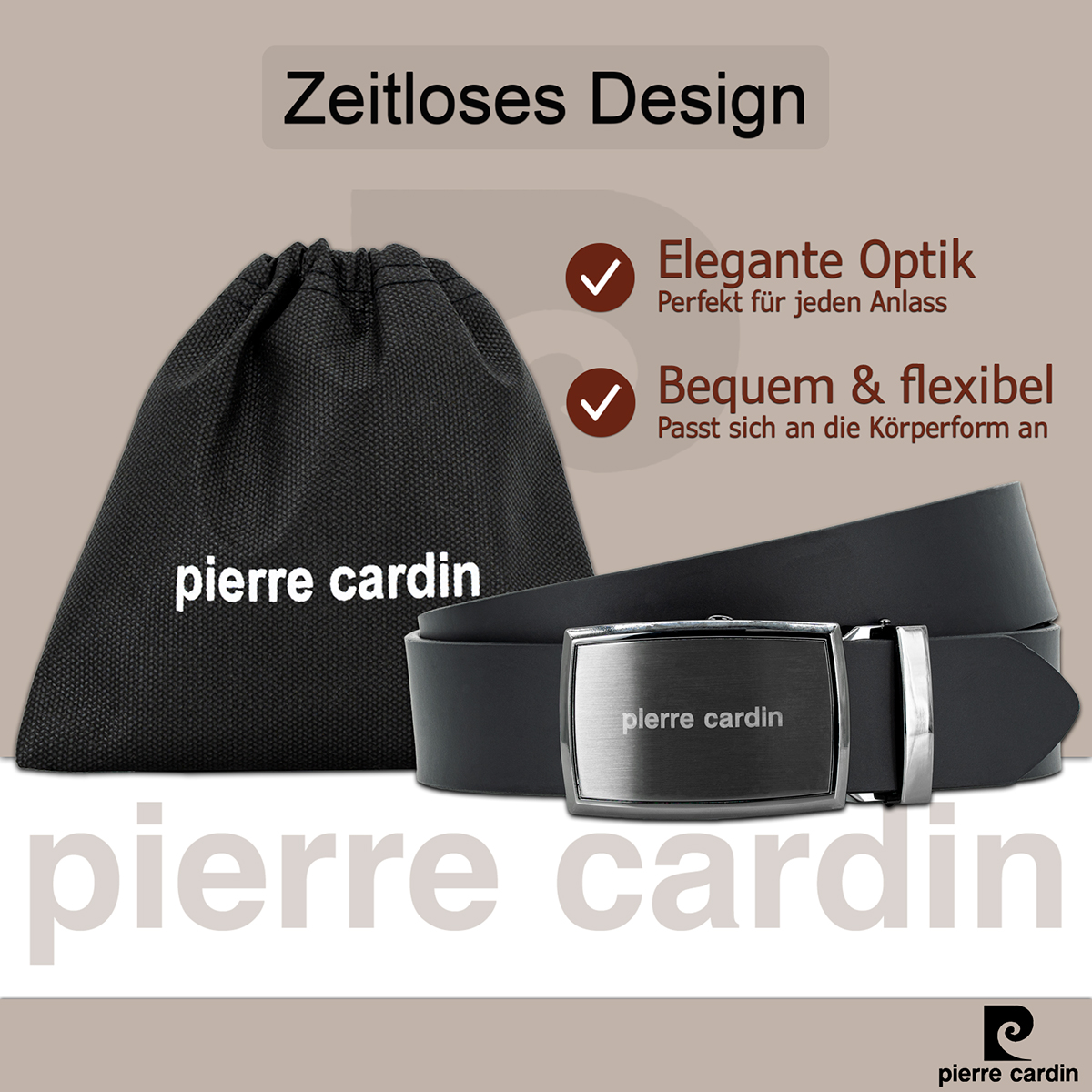 Pierre Cardin Herren-Leder-Gürtel