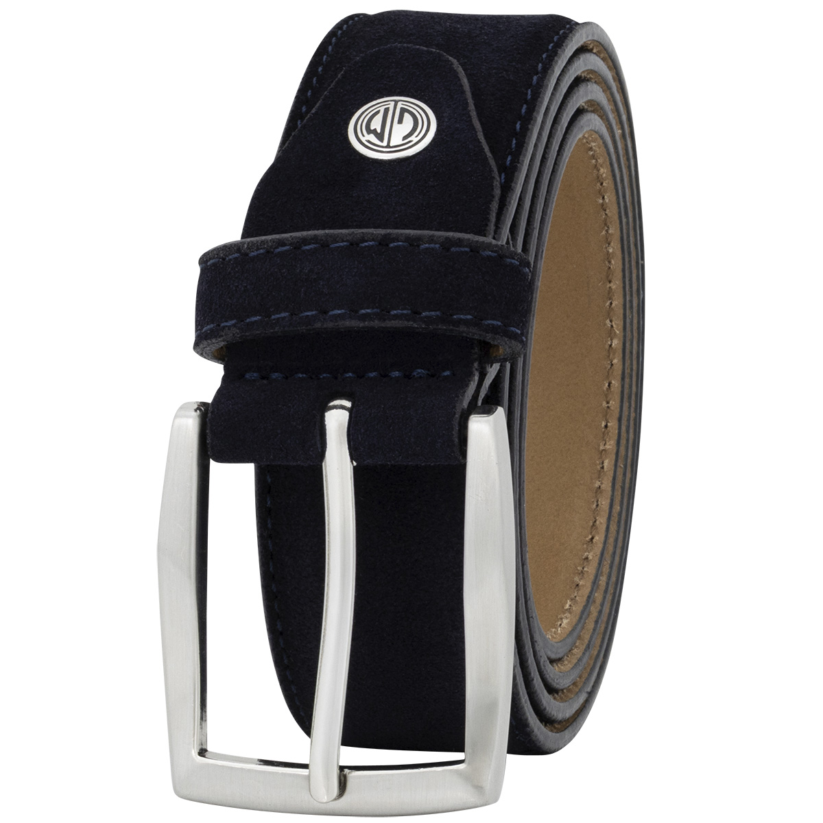 LINDENMANN Herrengürtel aus 100% Velours-Vollrindleder marine